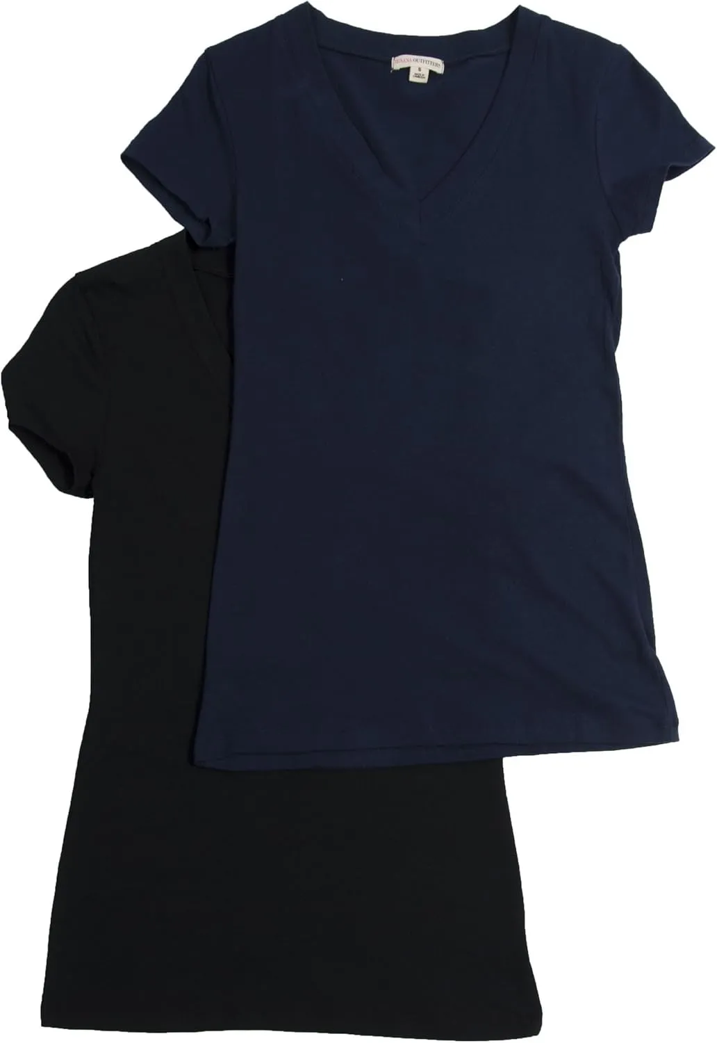 2 Pack Zenana Women's Basic V-Neck T-Shirts