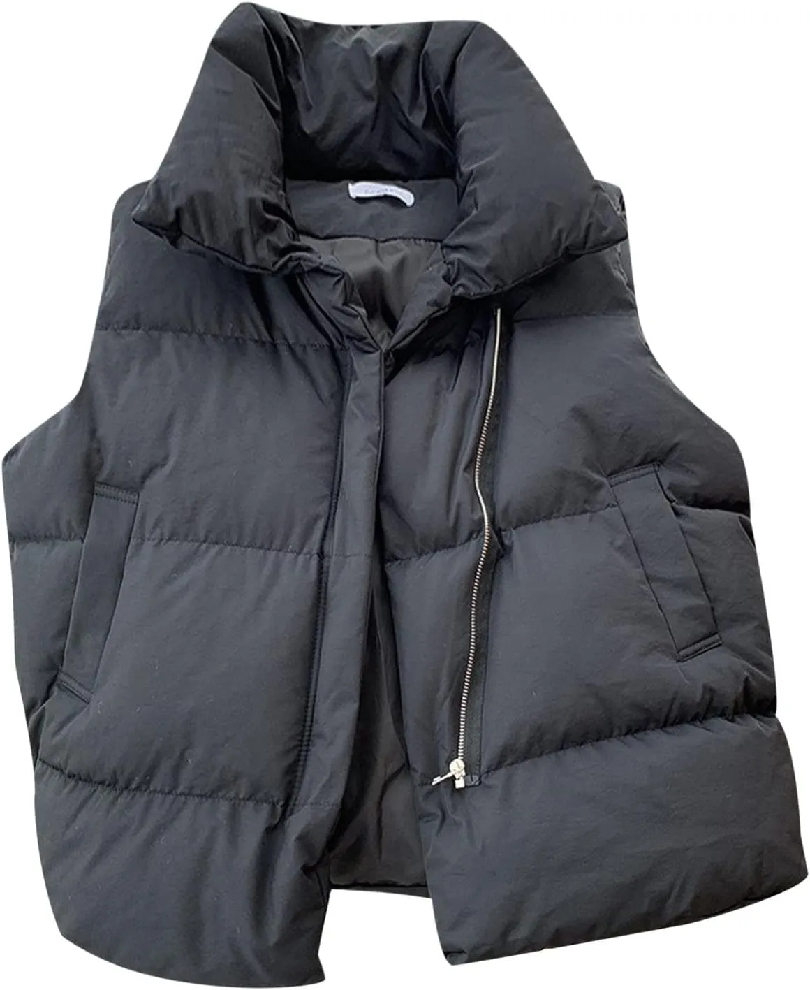 2024 Winter Coats for Womens Fashion Cropped Sleeveless Puffer Jacket Lightweight Thermal Padded Vest Casual Outwear