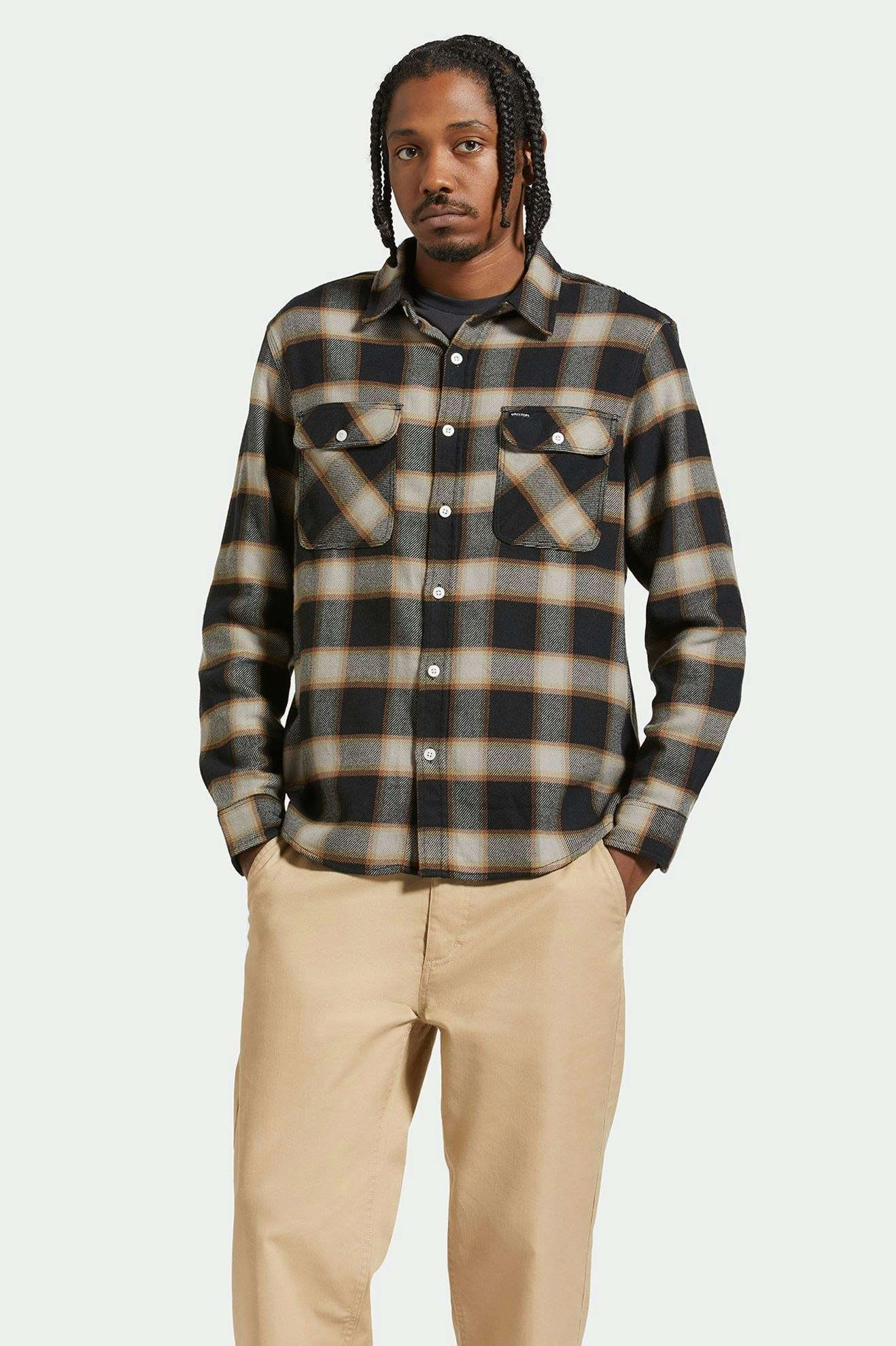 Lightweight Construction 20th Anniversary Bowery L/S Flannel - Black/Cream