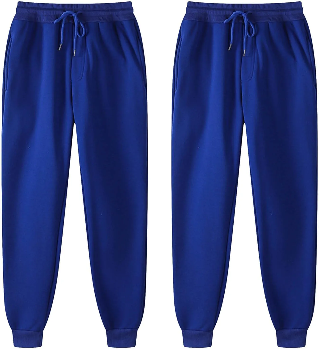 2Pack Winter Basic Sweatpants Women Baggy High Rise Fleece Lined Jogger Pants Active Lounge Cinch Bottom Trousers