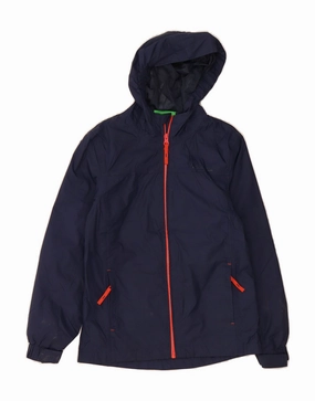 Allow MOUNTAIN WAREHOUSE Boys Hooded Rain Jacket 9-10 Years Navy Blue Nylon