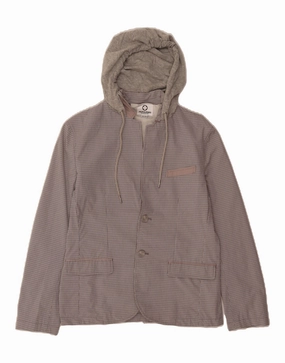 JACK & JONES Boys Hooded Blazer Jacket 13-14 Years Multicoloured Check Smooth Texture Generosity