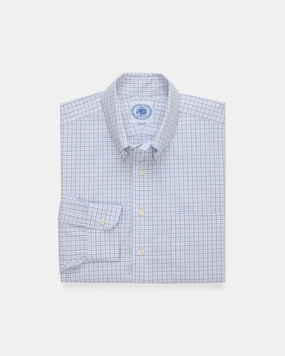 Made-in-Canada Navy & Light Blue Tattersall Button Down Shirt - Classic Fit Customizable Design