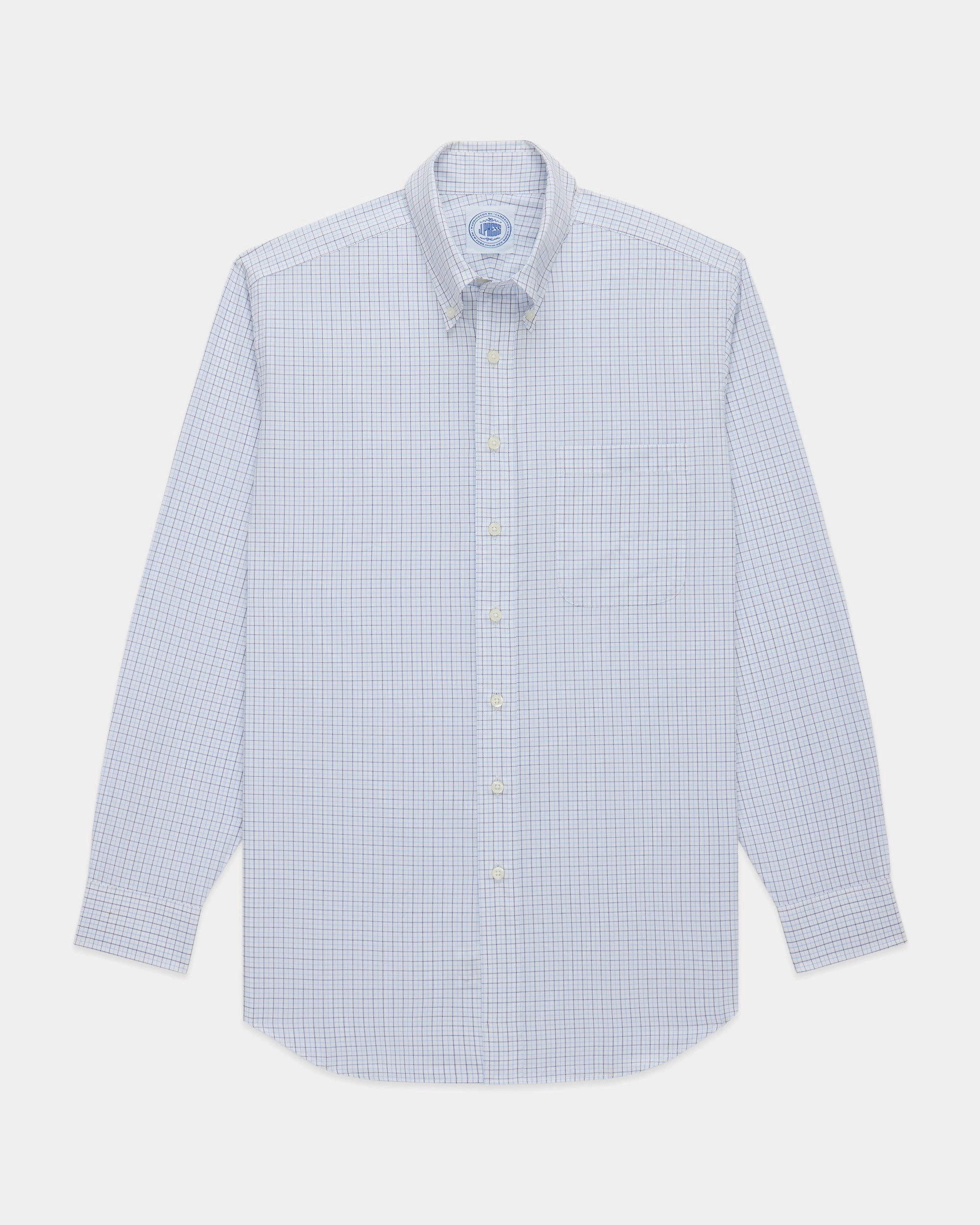 Made-in-Canada Navy & Light Blue Tattersall Button Down Shirt - Classic Fit Subtle Details