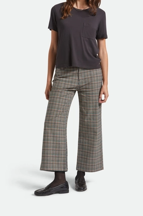 Quick Layering MoistureWicking Margo Cropped 5-Pocket Pant - Multi Stripe/Plaid