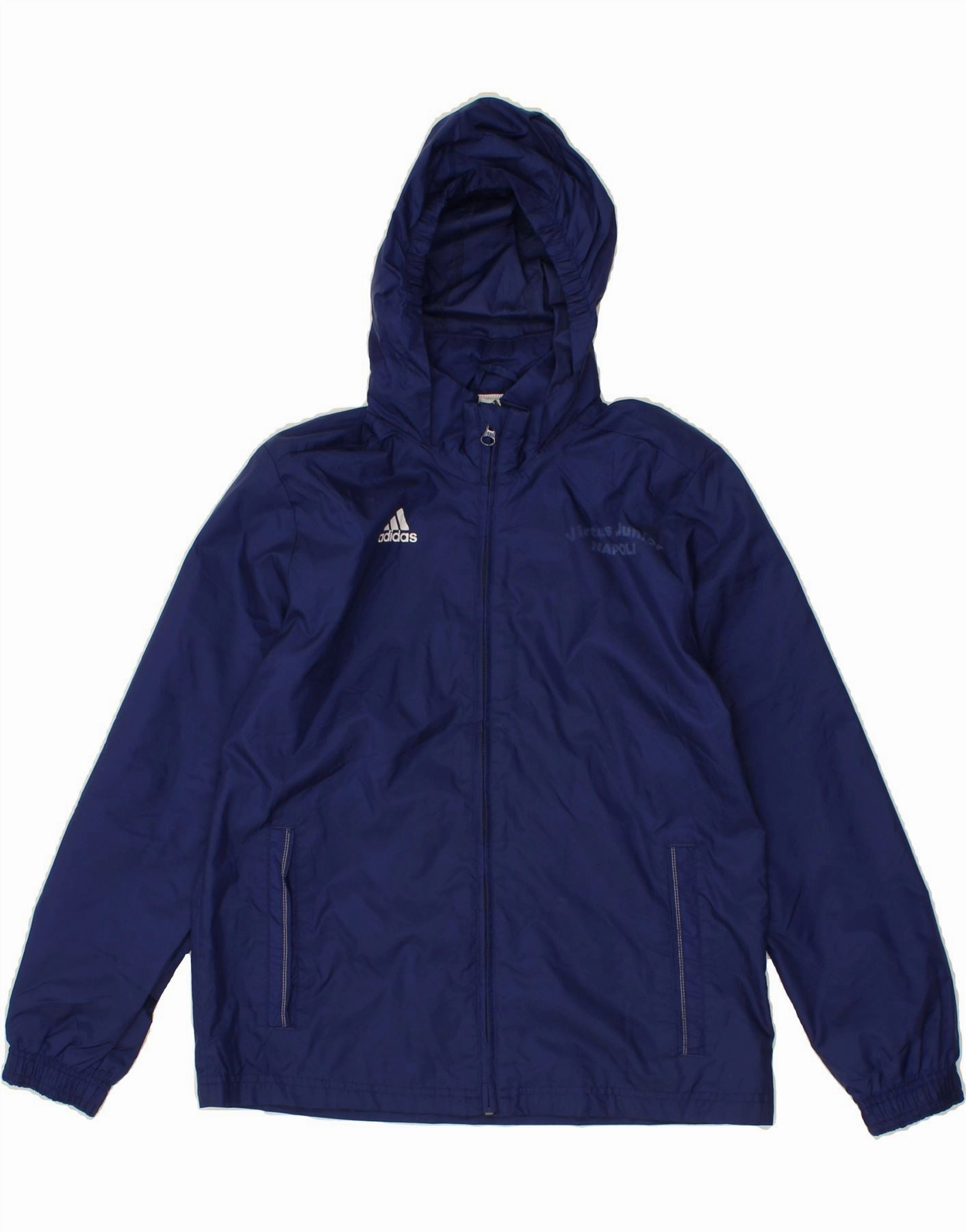Evaluation ADIDAS Boys Hooded Rain Jacket 11-12 Years Navy Blue Polyamide