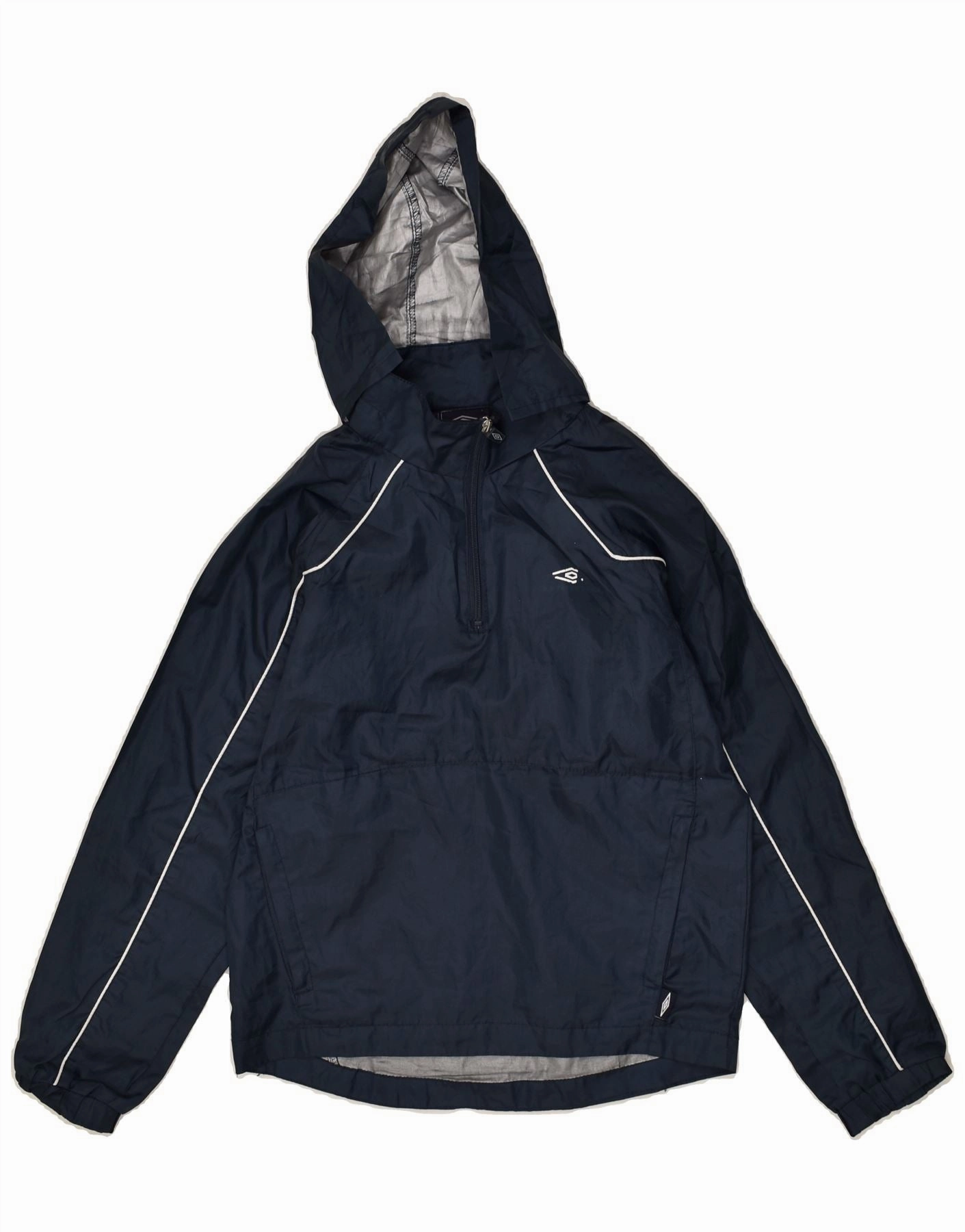 UMBRO Boys Hooded Anorak Rain Jacket 10-11 Years Navy Blue Polyester Sport Function library