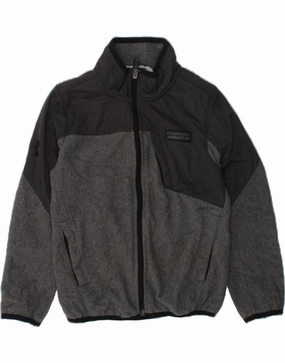 UNDER ARMOUR Boys Fleece Jacket 5-6 Years Grey Colourblock Polyester Soft Interior