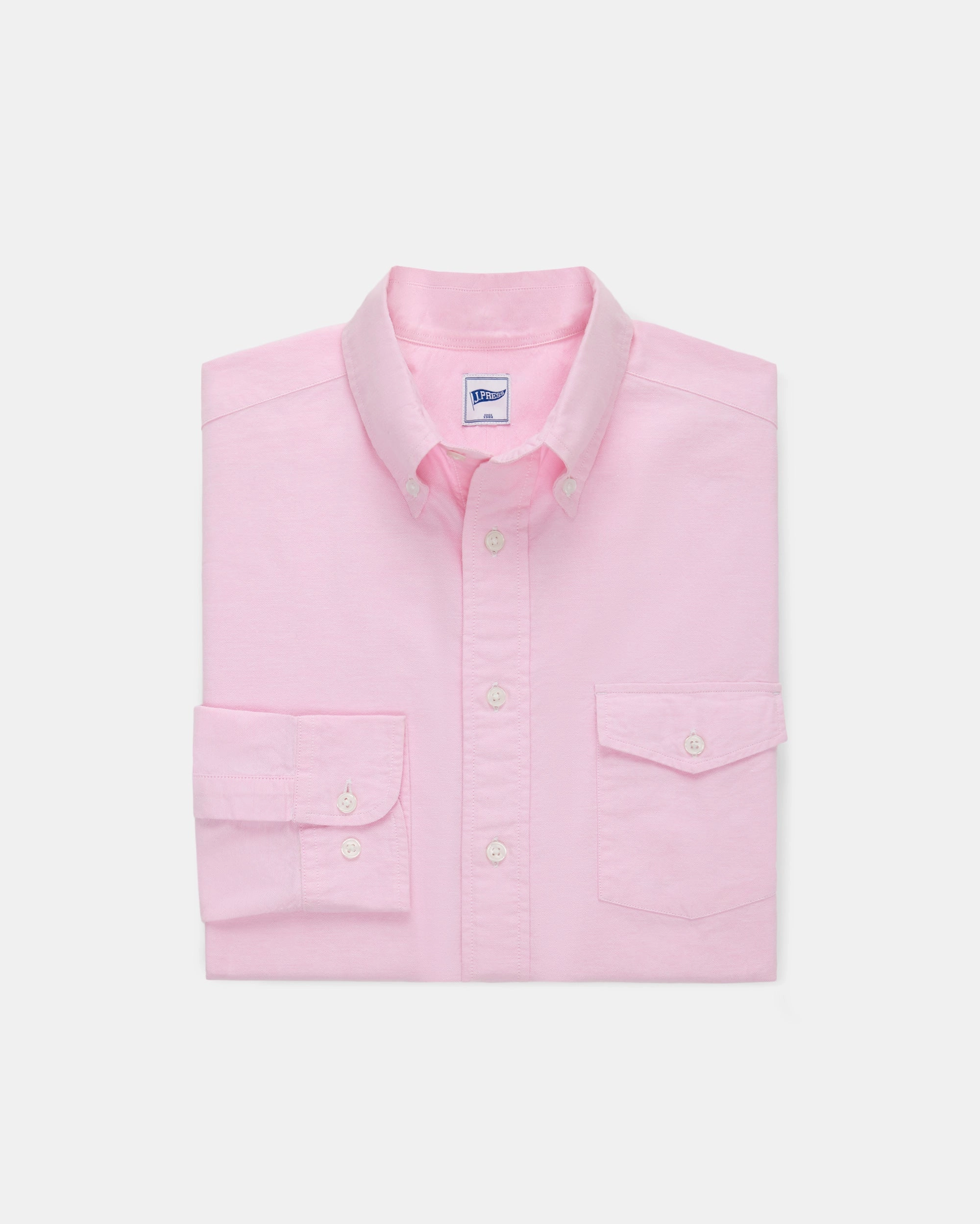 Non Restrictive Armhole Pink Enzyme-Washed Oxford Sport Shirt - Trim Fit