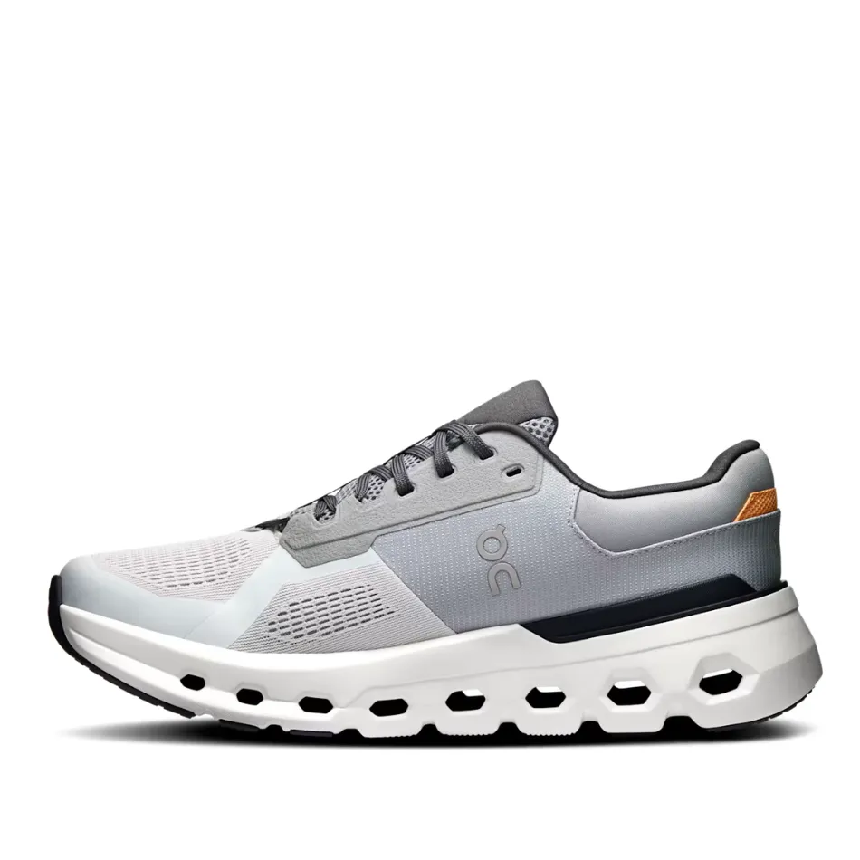 On Men's Cloudrunner 2 Running Shoes in Wolf/Ivory SS25 Flex Notch Supportive Heel