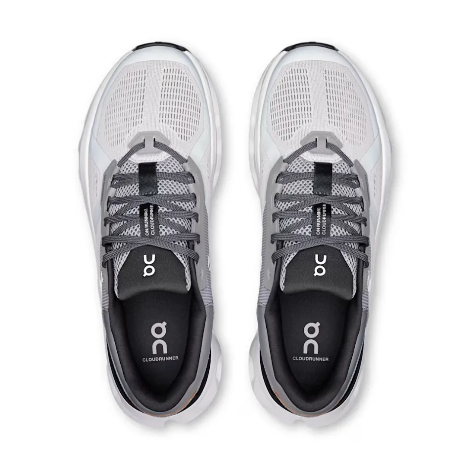 On Men's Cloudrunner 2 Running Shoes in Wolf/Ivory SS25 Pressure Dispersion System all - terrain shoes