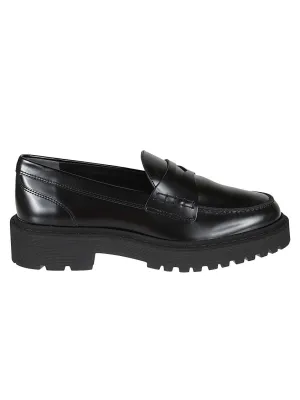 Style Safe H543 Leather Loafers With Rubber Sole