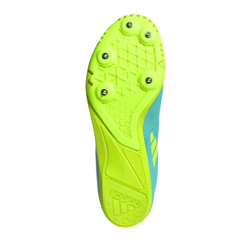 Adidas Junior Allroundstar Running Spikes in Flash Aqua/Cloud White/Lucid Lemon AW25 Customizable Fit Option cushioned synthetic shoes