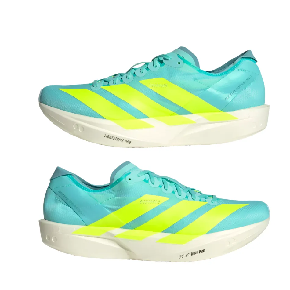 core training running wear Adidas Men's Takumi Sen 11 Running Shoes in Flash Aqua/Zero Metalic /Mint Ton AW25