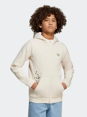 adidas Originals X Minecraft Graphic Hoodie Kids Side Pockets Alpaca like