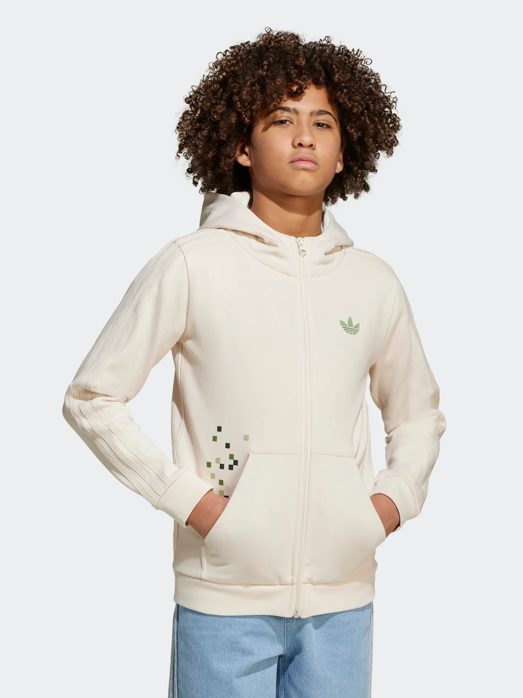adidas Originals X Minecraft Graphic Hoodie Kids Side Pockets Alpaca like