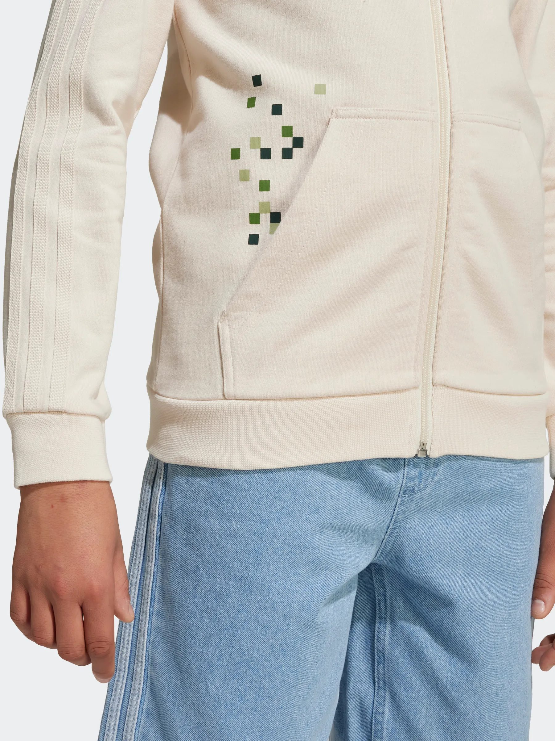 adidas Originals X Minecraft Graphic Hoodie Kids Double Stitched Seams Minimalist Stitching