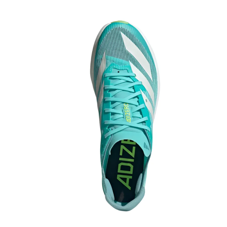 metallic running gear Anti Slip Interior Adidas Unisex Adizero Ambition Track Running Spikes in Flash Aqua/Zero Metalic/Lucid Lemon AW25
