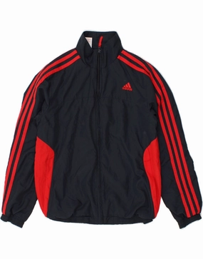 Persist ADIDAS Boys Bomber Jacket 9-10 Years Navy Blue Colourblock Polyester