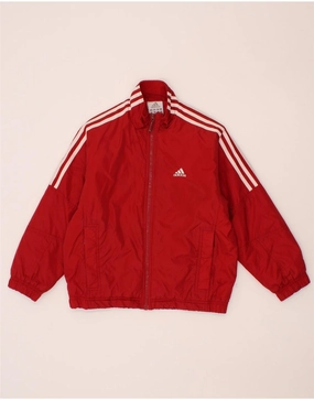 Wind Protection Choice ADIDAS Boys Bomber Jacket 9-10 Years Red Polyamide