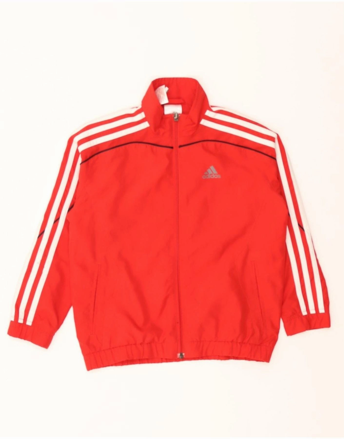 city dwellers ADIDAS Boys Climalite Rain Jacket 5-6 Years Red Polyester