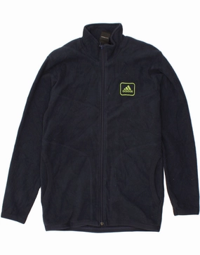 suitable for land sports ADIDAS Boys Graphic Fleece Jacket 11-12 Years Navy Blue