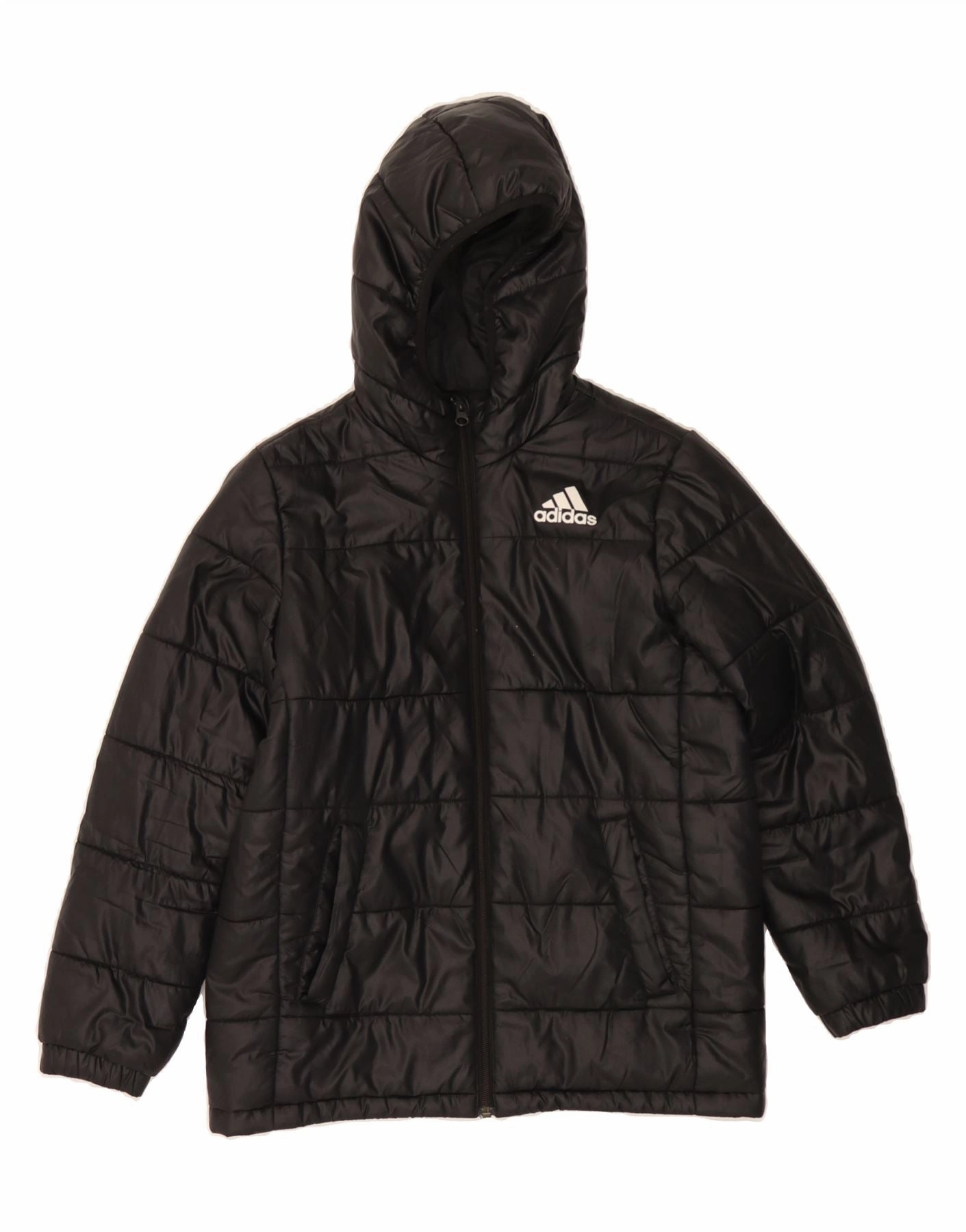 Attraction Seasonal Wear ADIDAS Boys Hooded Padded Jacket 11-12 Years  Black Polyester