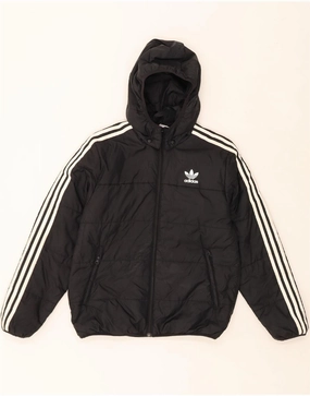Hooded Urban Adventure ADIDAS Boys Hooded Padded Jacket 13-14 Years Black Colourblock Polyester