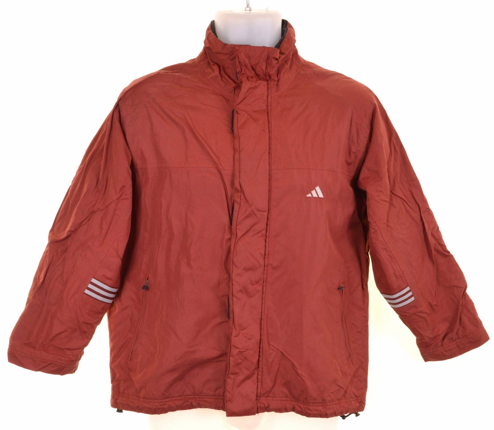 ADIDAS Boys Overjacket 11-12 Years Burgundy Polyester Fashion Layer