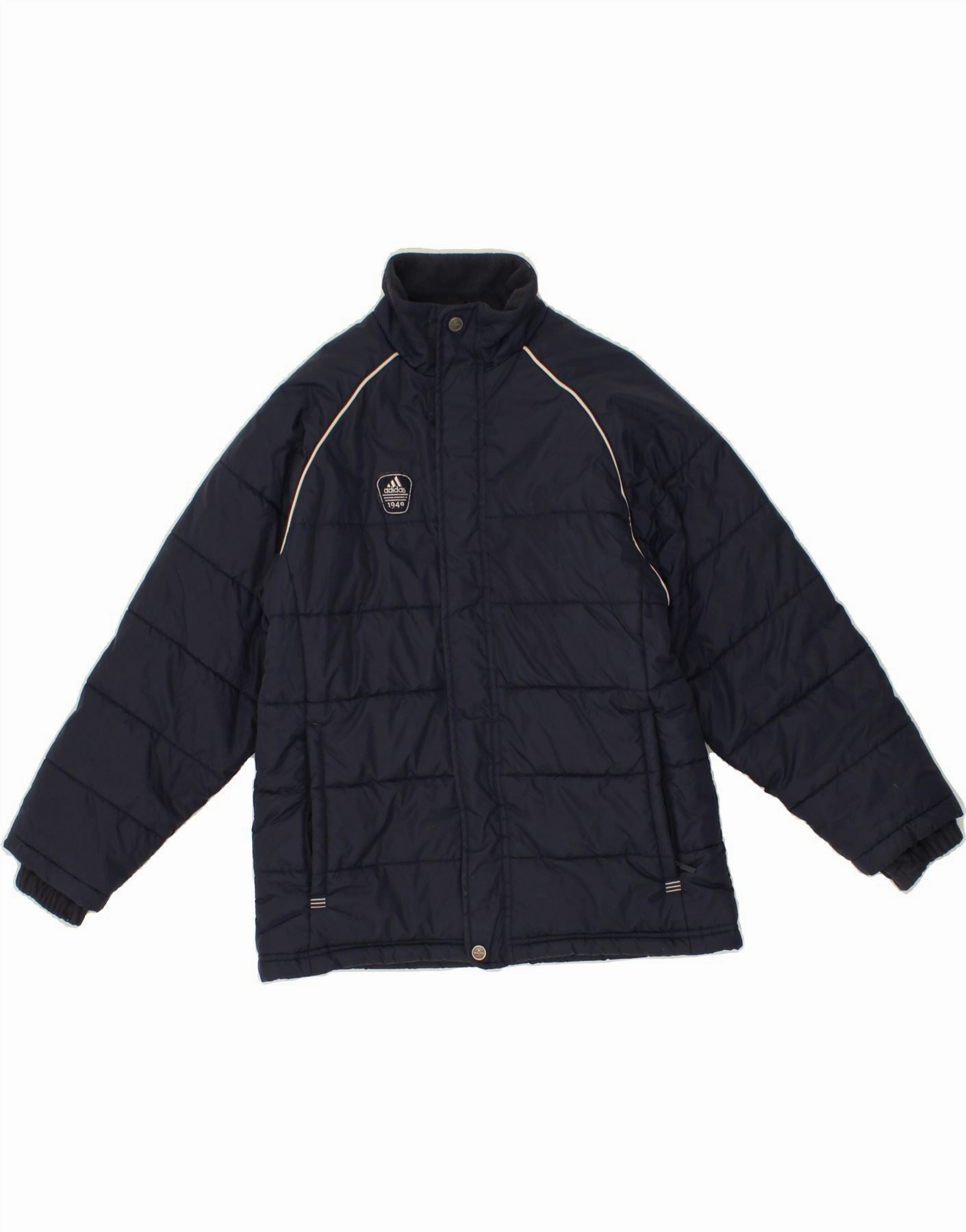 ADIDAS Boys Padded Jacket 11-12 Years Large Navy Blue Polyamide Sporty Shield suitable for school days