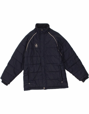 ADIDAS Boys Padded Jacket 11-12 Years Large Navy Blue Polyamide Sporty Shield suitable for school days