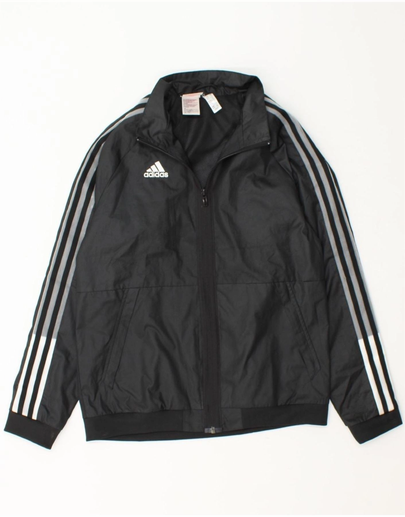 ADIDAS Boys Rain Jacket 11-12 Years Black Polyester Smart suitable for water sports