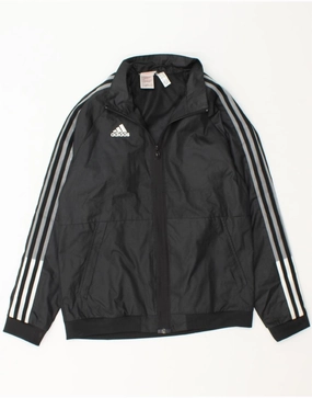 ADIDAS Boys Rain Jacket 11-12 Years Black Polyester Smart suitable for water sports