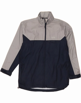Active Commute ADIDAS Boys Tall Graphic Hooded Rain Jacket 15-16 Years Grey Colourblock