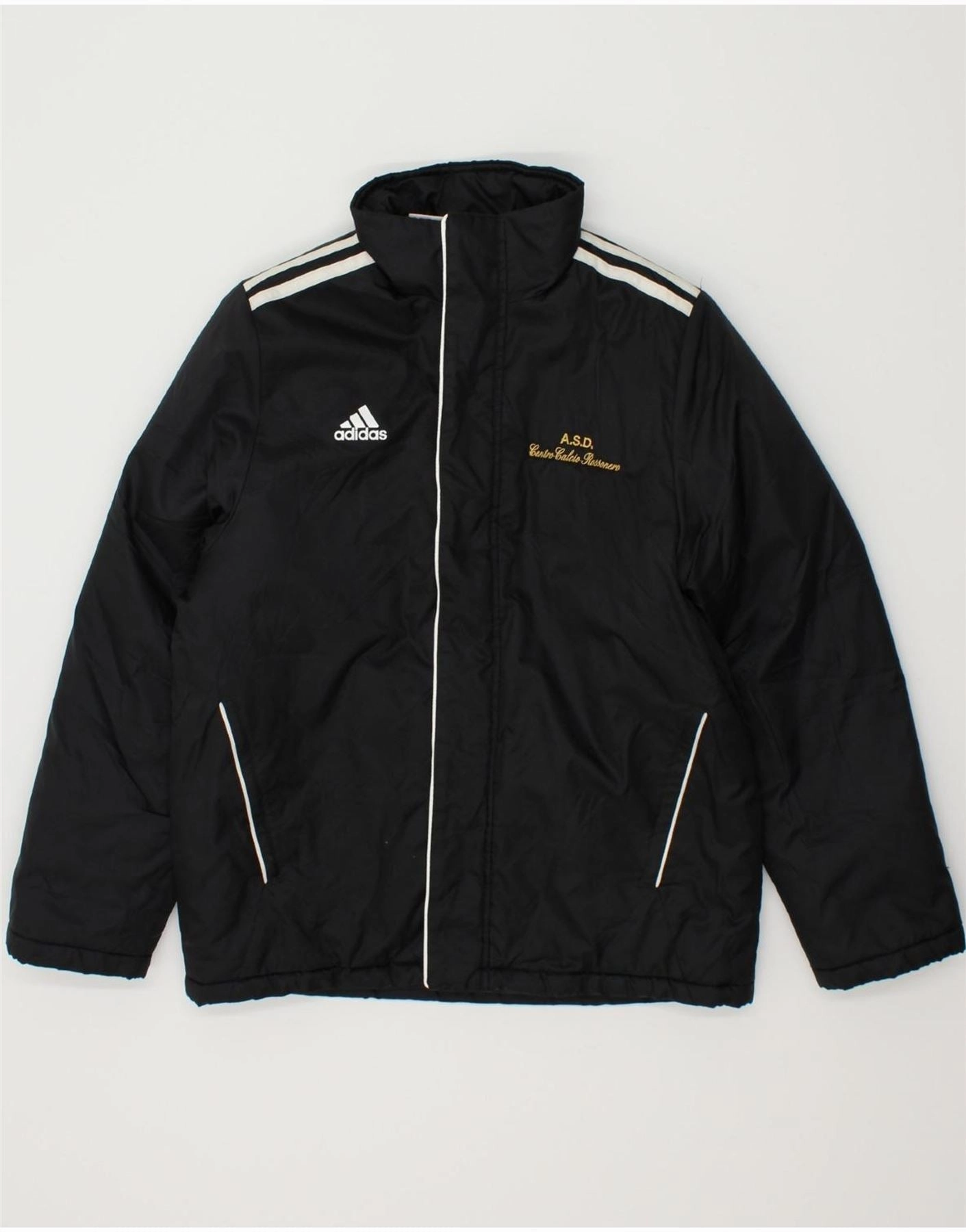 ADIDAS Boys Windbreaker Jacket 11-12 Years Black Polyamide Windproof Barrier Design suitable for city tours