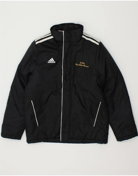 ADIDAS Boys Windbreaker Jacket 11-12 Years Black Polyamide Windproof Barrier Design suitable for city tours