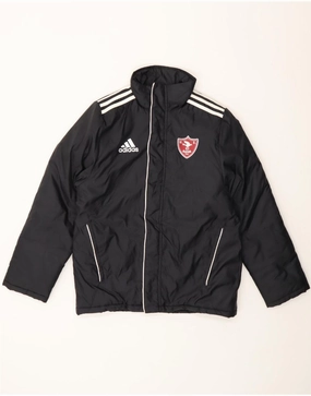 Internal Security Pocket Red ADIDAS Boys Windbreaker Jacket 13-14 Years Black Polyester
