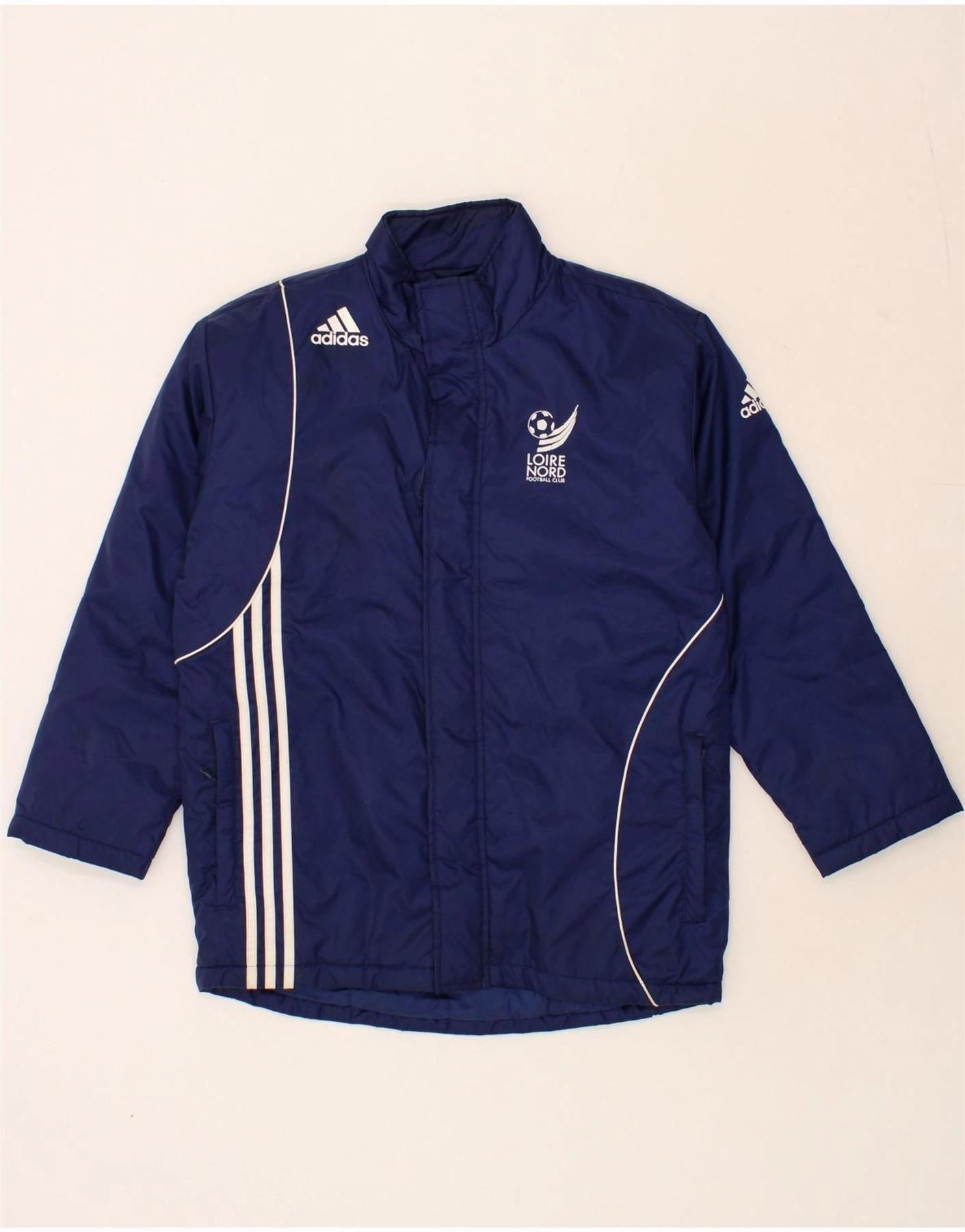 Functional Detail ADIDAS Boys Windbreaker Jacket 13-14 Years Navy Blue Polyamide