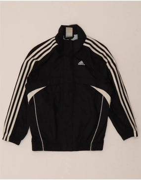 Modern Design Quick Dry Fabric ADIDAS Boys Windbreaker Jacket 7-8 Years Black Colourblock