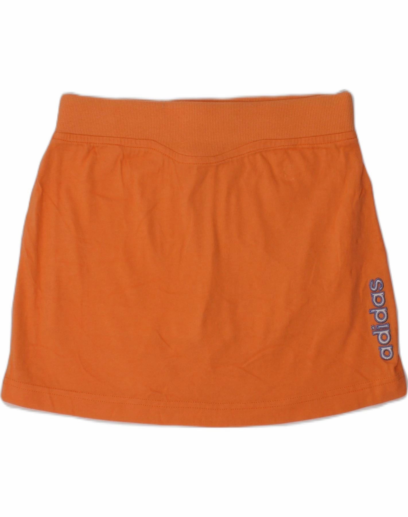 Simple Style ADIDAS Girls Mini Skirt 7-8 Years W26 Orange Cotton