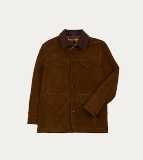 Generosity Brown Suede Car Coat with Blanket Lining