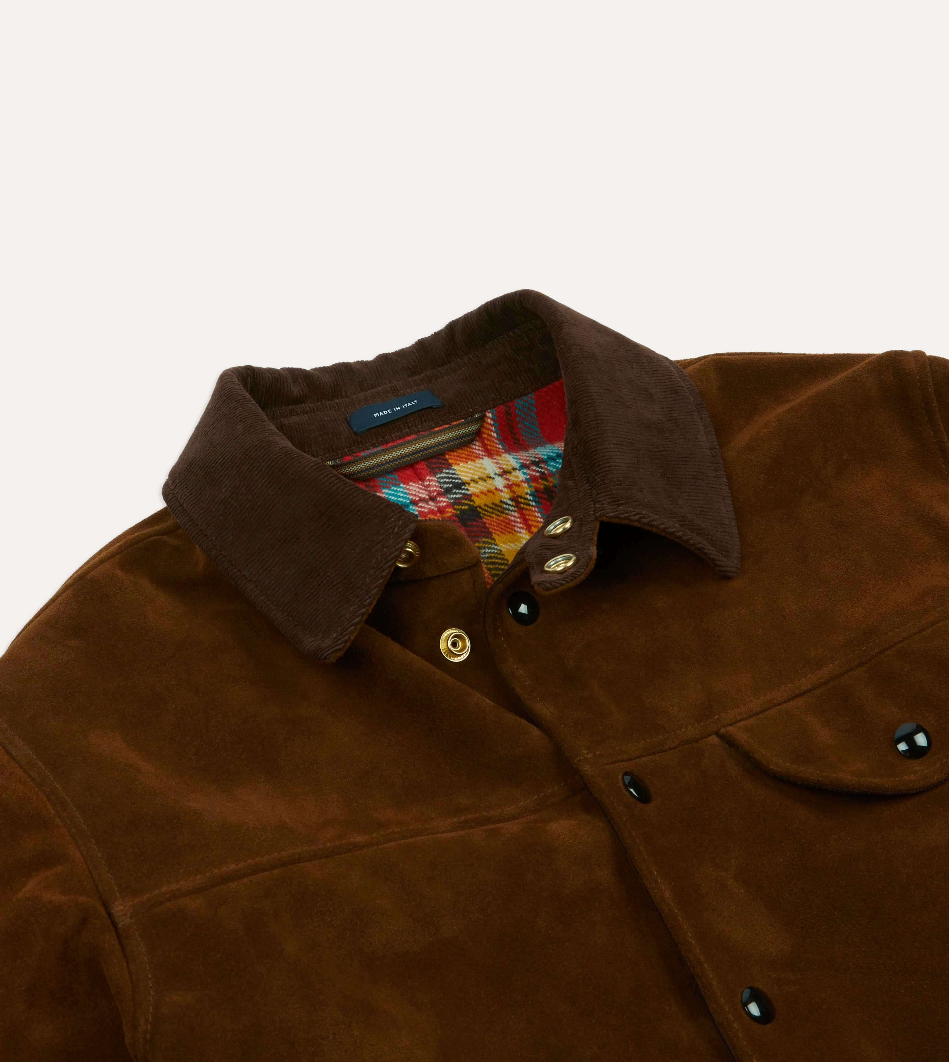 Work Comfort Taste Brown Suede Car Coat with Blanket Lining