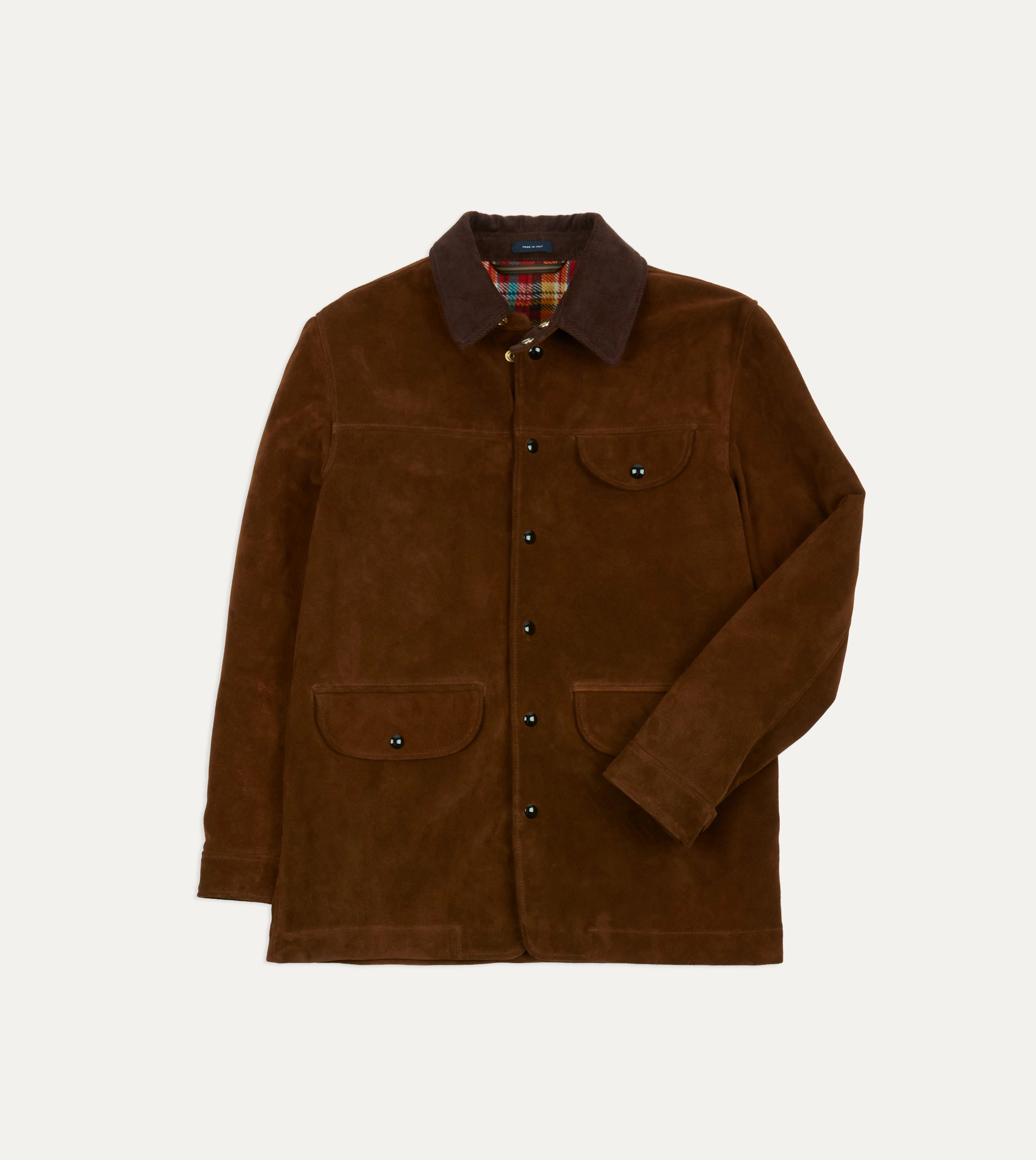 Generosity Brown Suede Car Coat with Blanket Lining