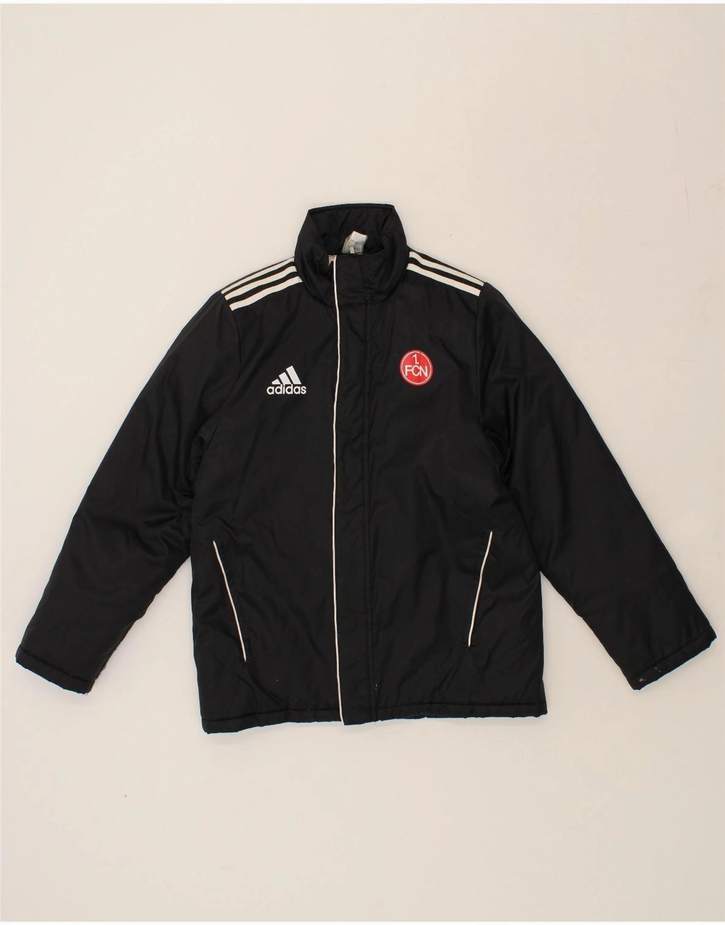Nano Coated Fabric Thermal Lining ADIDAS Boys Graphic Windbreaker Jacket 13-14 Years Black Polyester