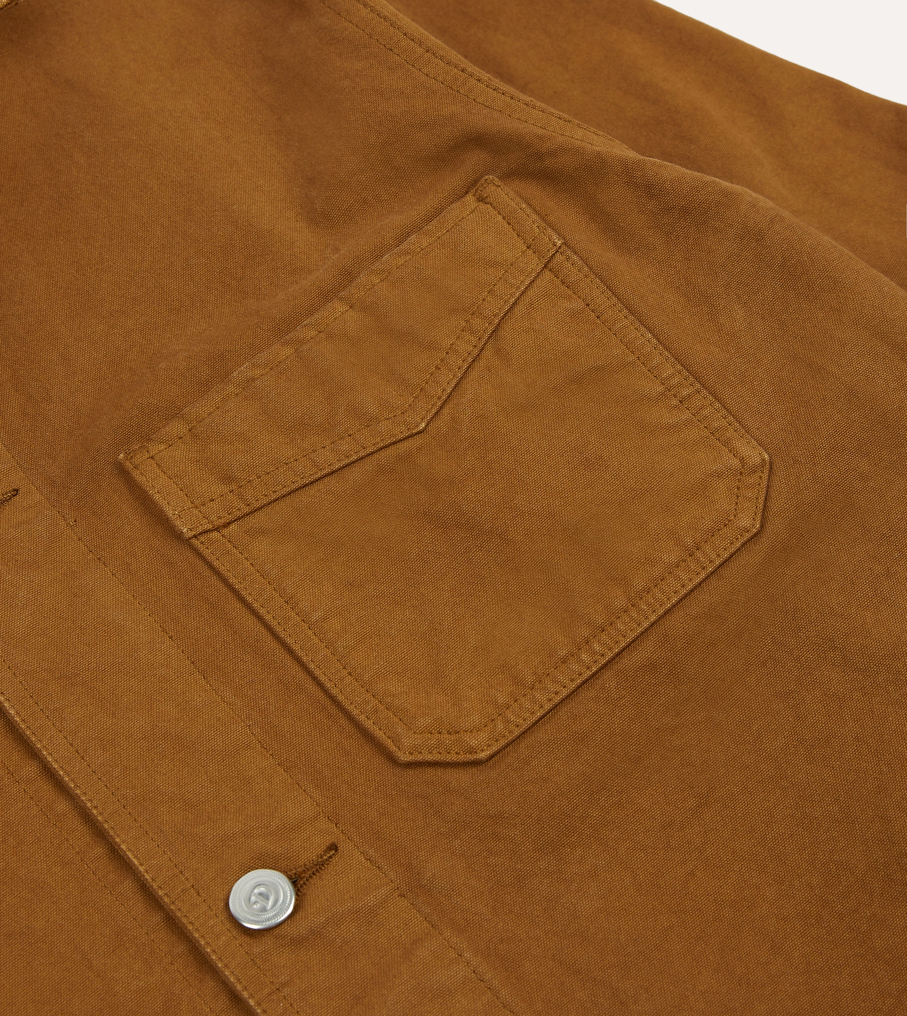 Tobacco Cotton Duck Canvas Five-Pocket Chore Jacket Romance Utility Piece