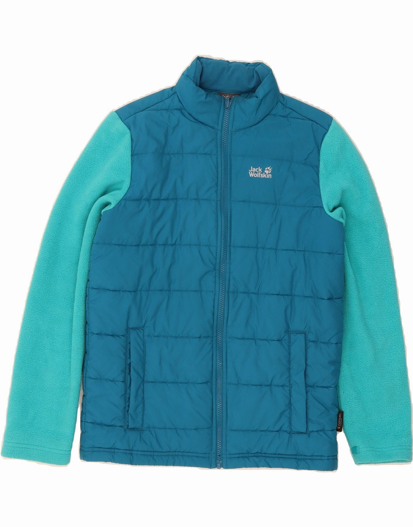 JACK WOLFSKIN Boys Padded Jacket 15-16 Years Blue Colourblock Polyester cruise trip