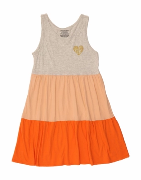 Formal Choice CALVIN KLEIN Girls Tiered Dress 15-16 Years XL Multicoloured Colourblock