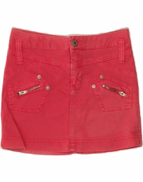 GUESS Girls Denim Skirt 9-10 Years W13  Pink Cotton Autumn Look Light Blend