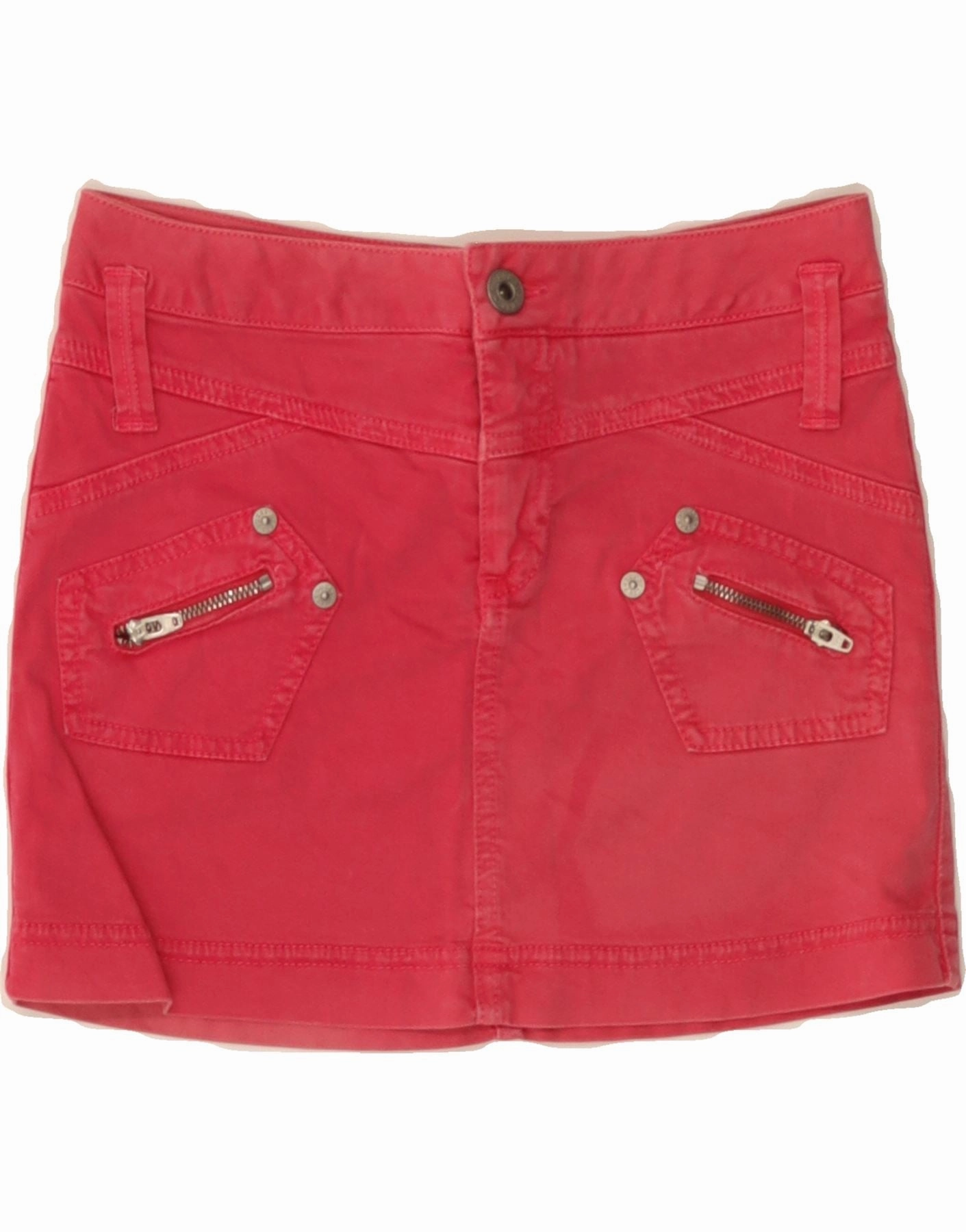 GUESS Girls Denim Skirt 9-10 Years W13  Pink Cotton Autumn Look Light Blend