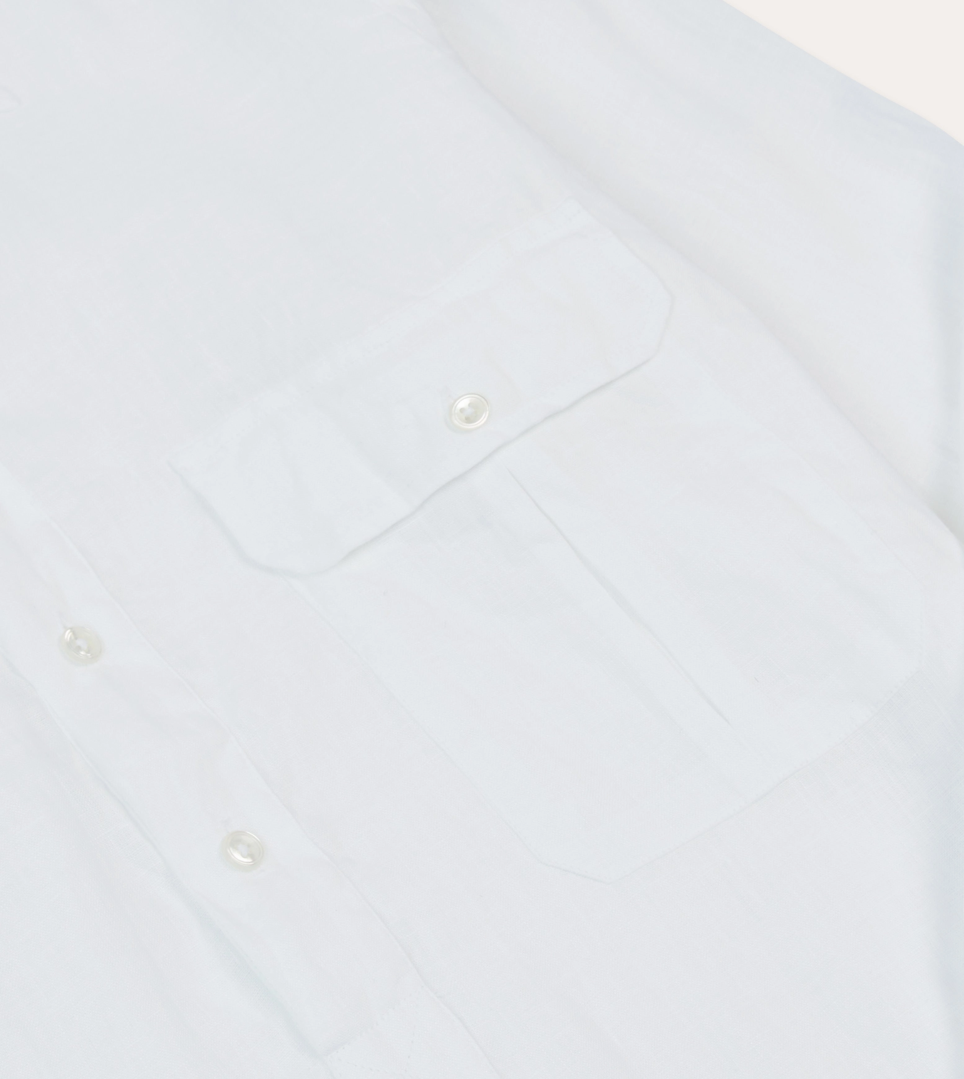 Interview Ready Tall Length White Linen Long Point Collar Popover Shirt